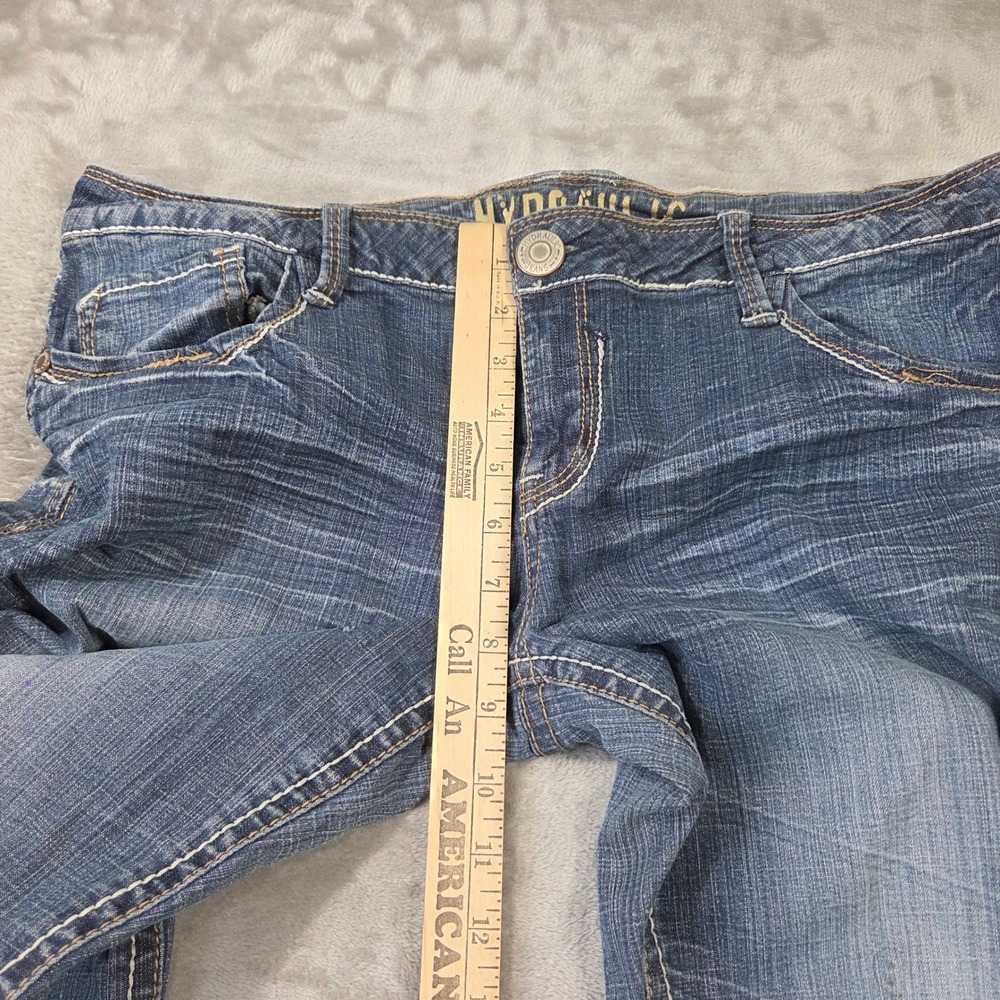 Hydraulic Womens Slim Leg Jeans Medium Wash Contrast Stitch Low Rise Size 11/12 - Picture 3 of 9